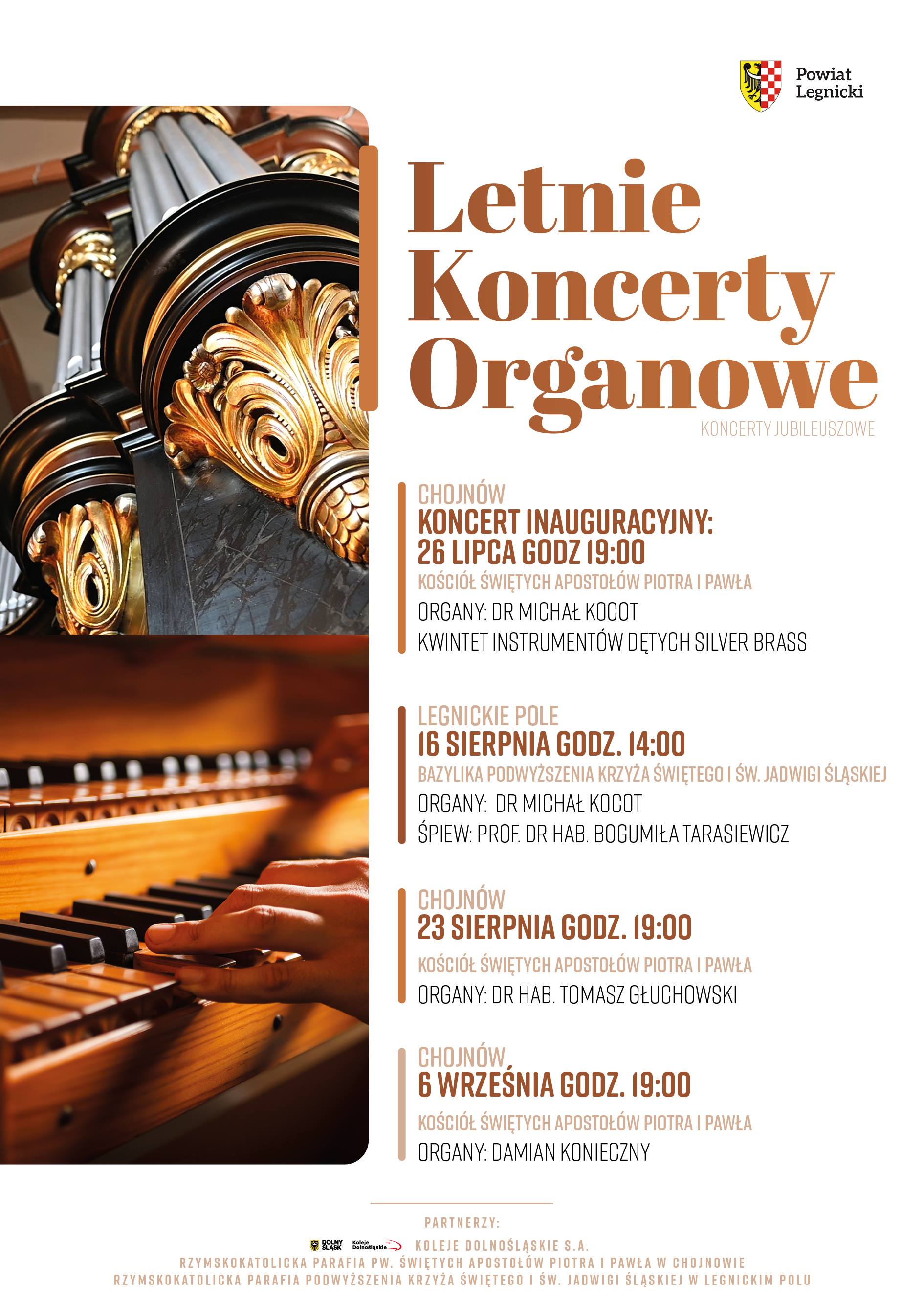 Plakat: Letnie koncerty organowe