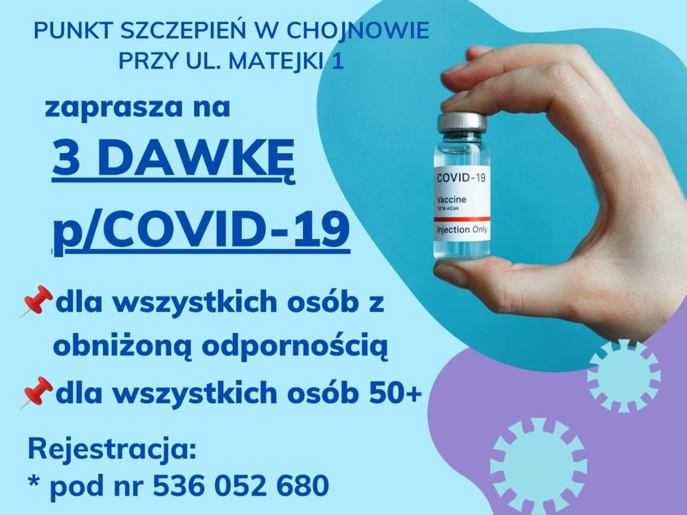 Grafika: Zaprzoszenie na 3 dawkę szczepienia p/COVID-19