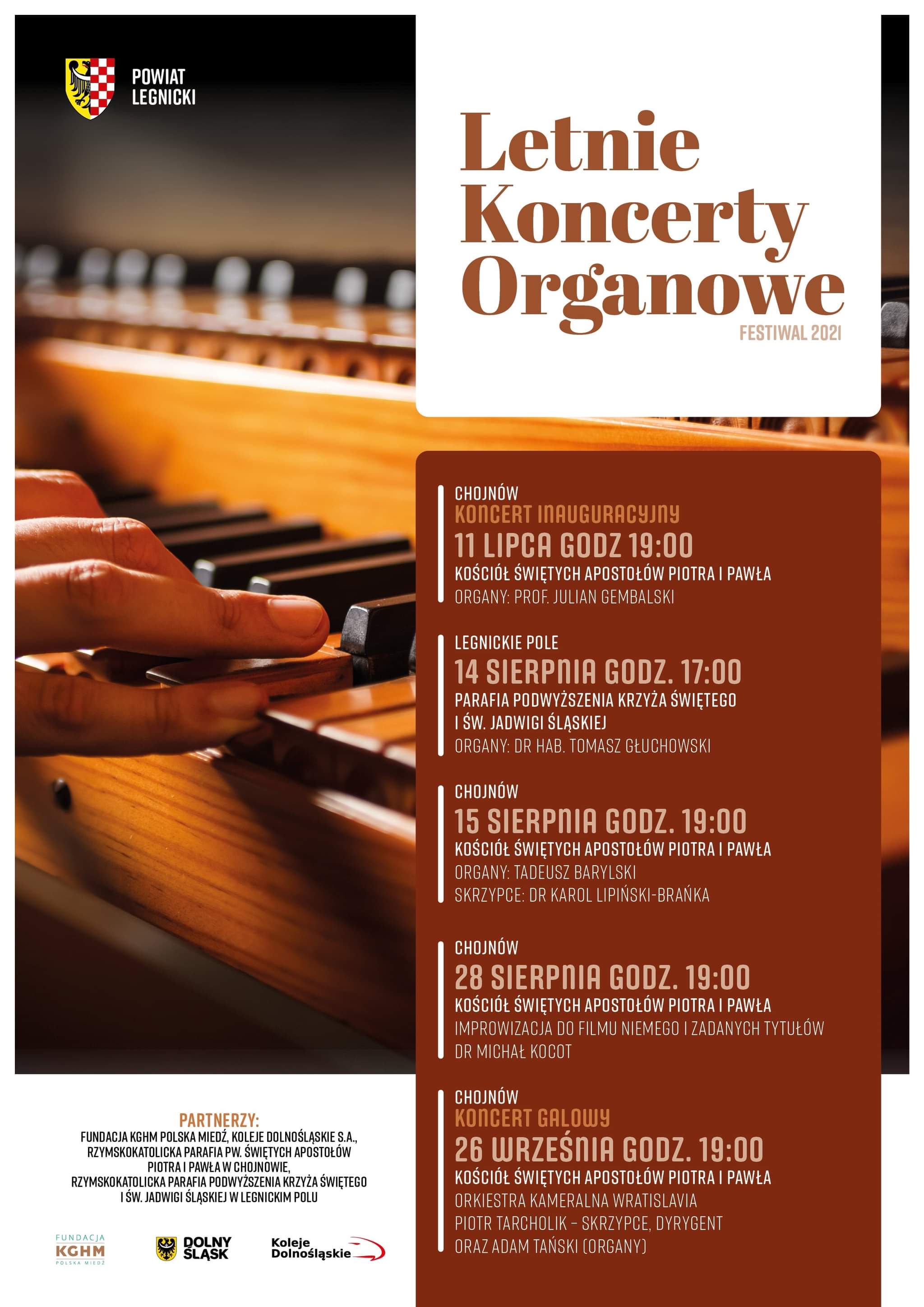 Plakat: Letnie Koncerty Organowe Festiwal 2021