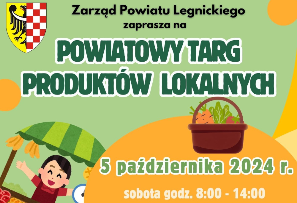 Plakat: powiatowy targ produktów lokalnych