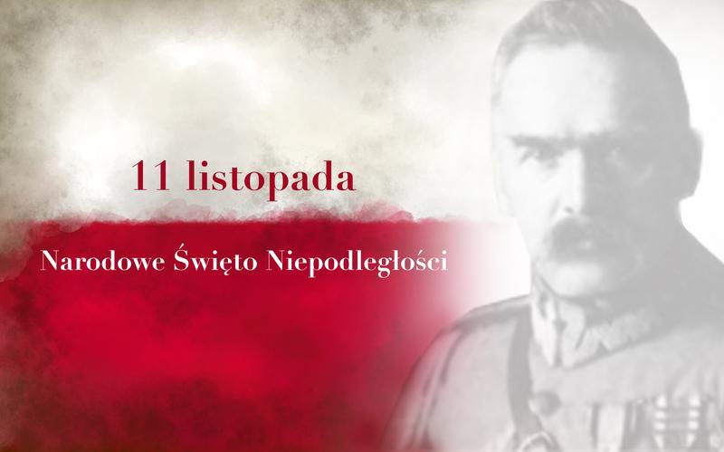 Grafika: 11 listopada (Flaga polski, Józef Piłsudski)