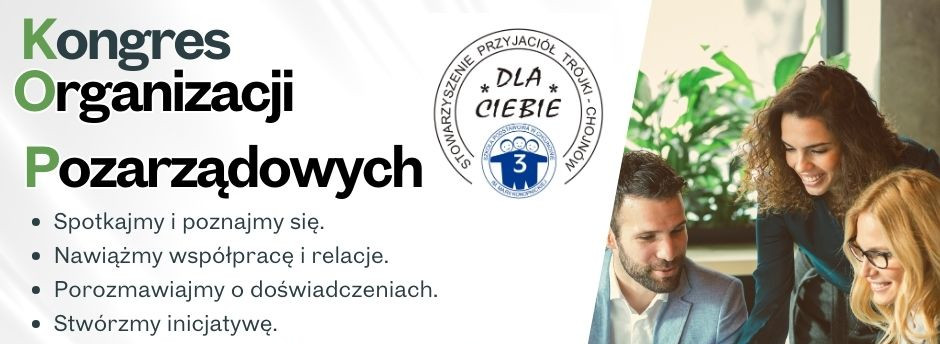 plakat: Zapraszamy na Kongres Organizacji Pozarządowych z terenu powiatu legnickiego