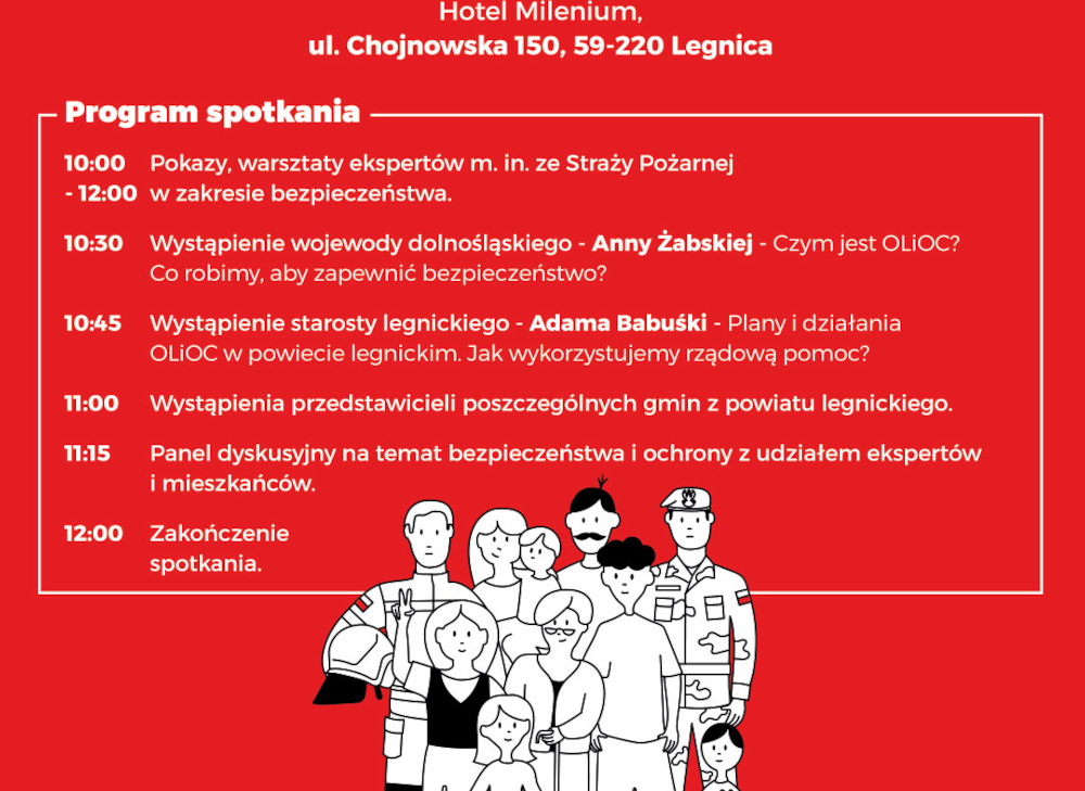 Plakat (kontynuacja): Zaproszenie na otwarte spotkanie: #BezpiecznyDolnyŚląsk!