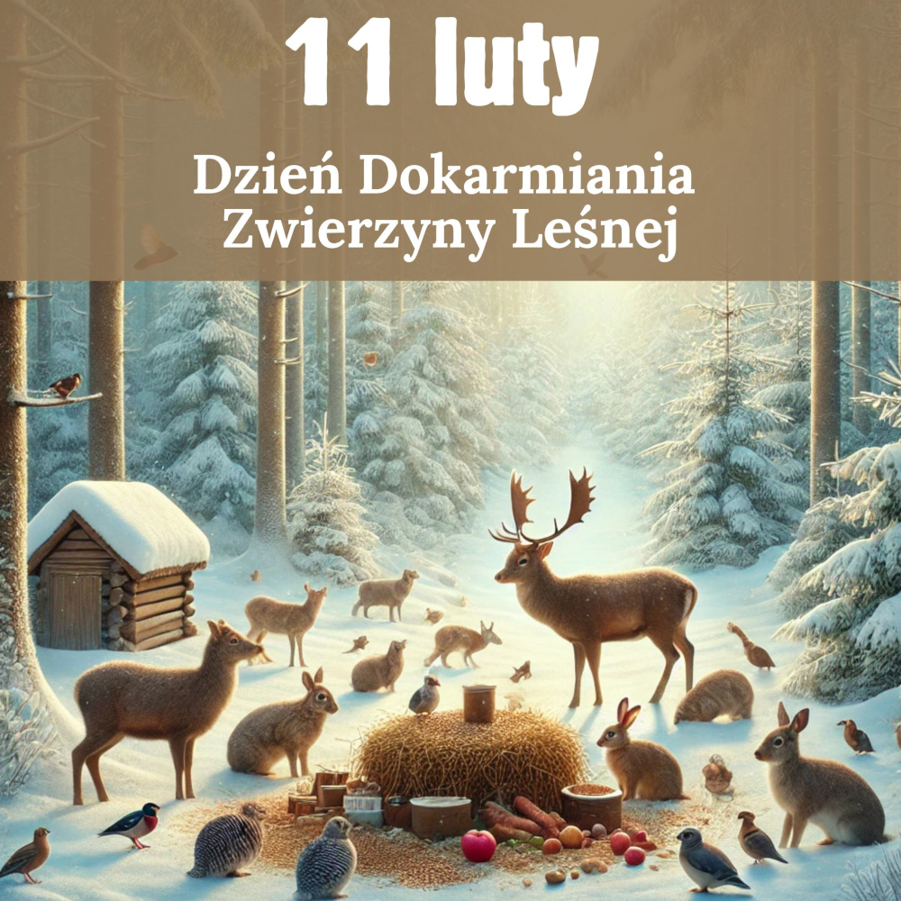 Grafika: 11 luty - Dzień Dokarmiania Zwierzyny Leśnej